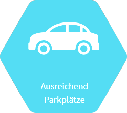 Ausreichend Parkplätze